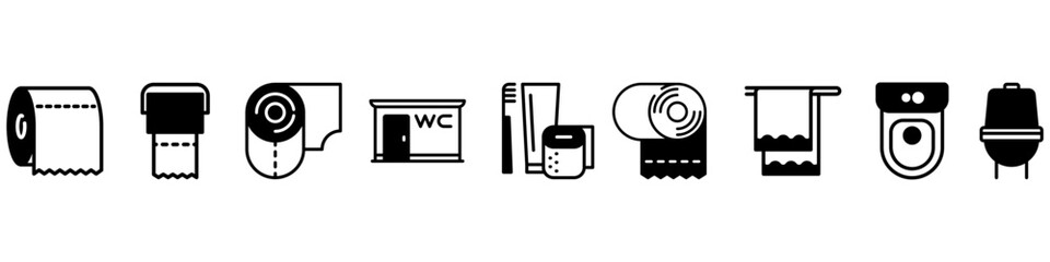Toilet paper roll vector icon. towel flat line illustration sign. Hygiene symbol. wc logo.