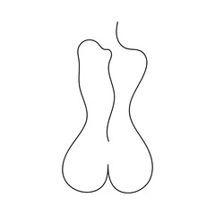 Women's back in the style of line art
