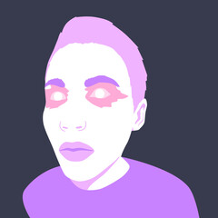 Fashion minimal illustration Demon glamor Girl