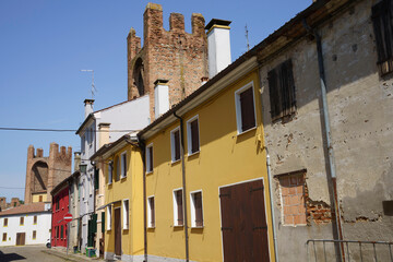 Fototapeta na wymiar The medieval walls of Montagnana, Italy