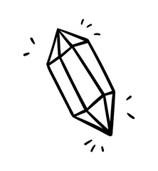 Hand painted diamond. Graphic element for printing on fabric. Kids creativity and art. Treasure and jewel, crystal of beautiful geometric shape. Wealth and luxury. Cartoon flat vector illustration