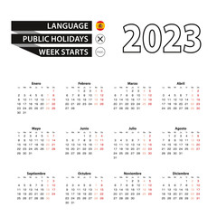 Calendar 2023 in Spanish language, week starts on Monday.