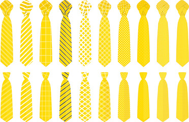big set ties different types, neckties various size