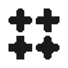 Obraz premium Swiss Cross Negative Corner Shape Icons