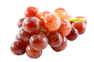 a bunch of purple grapes sweet fruit isolated on white background.