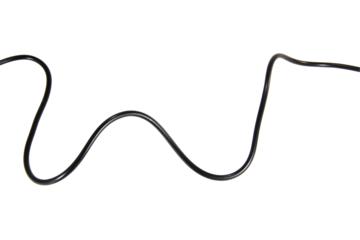 Black wire cable of usb and adapter isolated on white background.Electronic Connector.Selection focus.