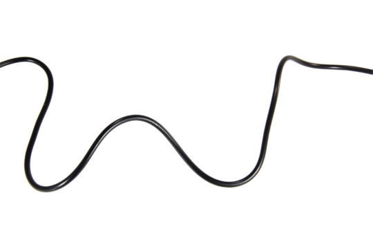 Black wire cable of usb and adapter isolated on white background.Electronic Connector.Selection focus.