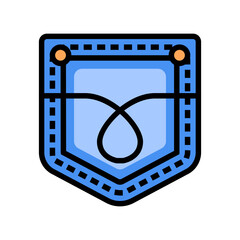 pocket denim color icon vector. pocket denim sign. isolated symbol illustration