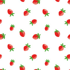 Vector hand drawn strawberry seamless pattern