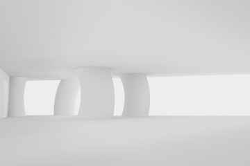 architecture abstract 3d render illustration background light space construction white