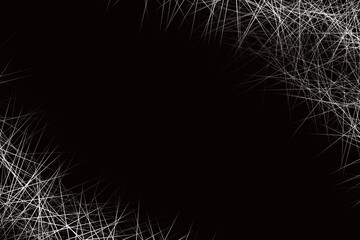 Abstract intersecting white lines with black background.