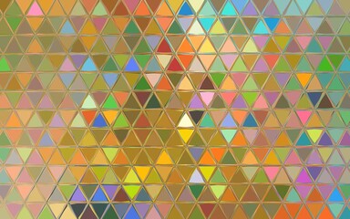 Colorful twinkling geometric mosaic triangles illustration background. Colorful mosaic triangle effect pattern. Background design of presentation, backdrop, poster, flyer, book cover, card, etc. 