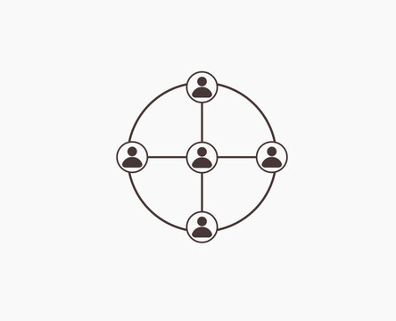 Employee relationship organization circle icon