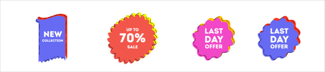 Set of transparent geometric vector banners. Sale tag set. Retail paper sticker. Best choice tags, vector red labels. Set labels with inscription sale