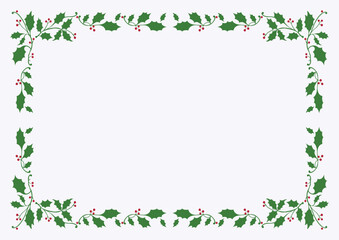 A4 Vector Christmas Holly Border