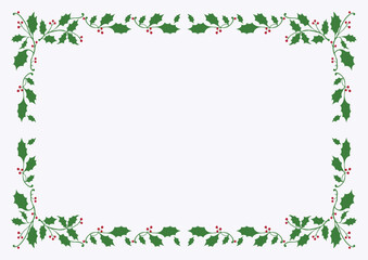 A4 Vector Christmas Holly Border