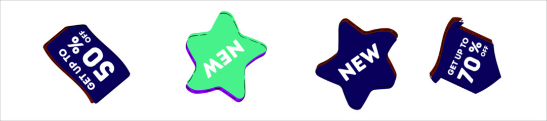 Special offer tag collection. Price tags vector collection. Ribbon sale banners isolated. Vector flat illustrations. Vector illustration