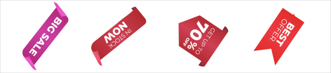 Set of vector tags or labels. Special offer or shopping discount label. Promotional sale badge. set of banner elements for website. Set labels with inscription sale