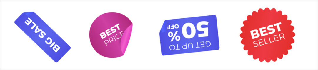 Special offer tag collection. Price tags vector collection. Promotion price label mega sale. Discount label design. Vector illustration