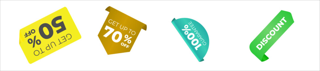Sale Label collection set. Special offer or shopping discount label. Promotion price label mega sale. Vector flat illustrations. Vector illustration