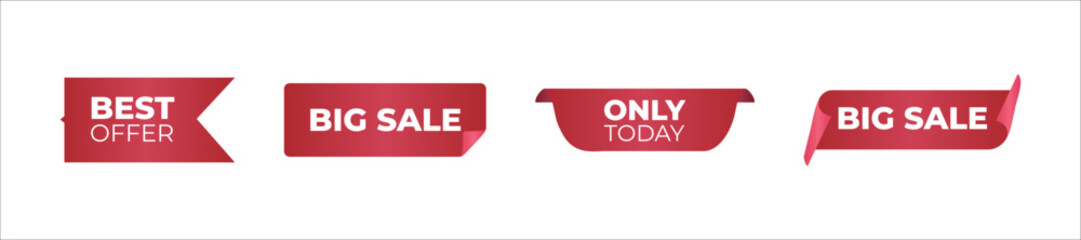 Set of transparent geometric vector banners. Price tags vector collection. Promotion price label mega sale. set of banner elements for website. Set labels with inscription sale