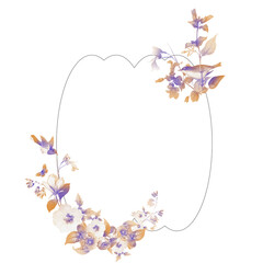 Floral frame in vintage style