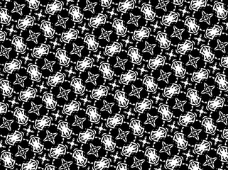 Ornament with elements of black and white colors.