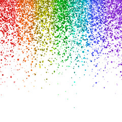 Rainbow falling glitter isolated
