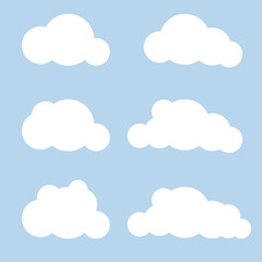 Vector illustration of clouds collection. Vector illustration