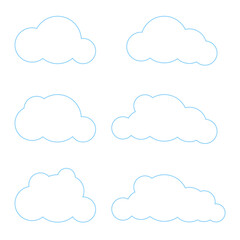 Cloud shapes collection. Cloud icons for cloud computing web and app. Simplus series. Vector illustration
