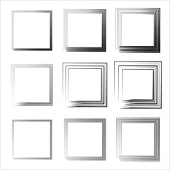 Rectangular vector frame. black square shape borders. Vector borders grunge template set. Grungy old texture. Vector illustration