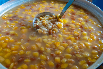 Homemade asure or Noah's pudding. Traditional Turkish desserts
