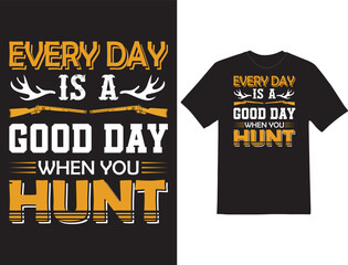 Hunting typography vintage t-shirt design and vector illustration
