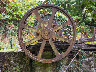 Carmears Wheel Pit Luxulyan Valley. Nature Reclaiming Waterwheel Remains 