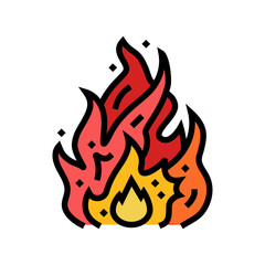 flame fire color icon vector. flame fire sign. isolated symbol illustration