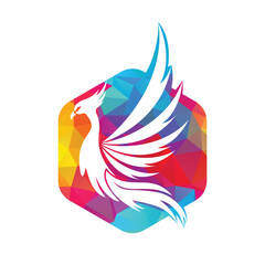 Obraz premium Phoenix Logo flying bird abstract design vector template.