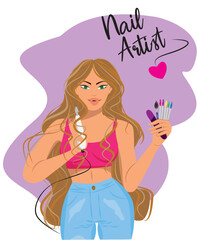nail artist girl