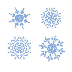 Vector snowflakes isolated on a white background