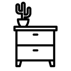 cupboard with pot flower icon