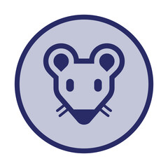Popular editable animal icon. In round colorful vector icon.  Small or big mouse, chicken, cat, dog, pig, elephant, camel, frog, bear, koala, bull, panda, wolf, rabbit
