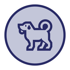 Popular editable animal icon. In round colorful vector icon.  Small or big mouse, chicken, cat, dog, pig, elephant, camel, frog, bear, koala, bull, panda, wolf, rabbit