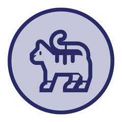 Popular editable animal icon. In round colorful vector icon.  Small or big mouse, chicken, cat, dog, pig, elephant, camel, frog, bear, koala, bull, panda, wolf, rabbit