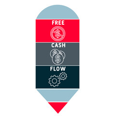 FCF - Free cash flow acronym. business concept background. vector illustration concept with keywords and icons. lettering illustration with icons for web banner, flyer, landing pag