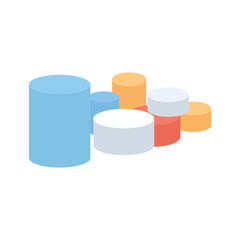 Cosmetic tube set. Tools for beauty and skin care. Vector, illustration isolated on a white background