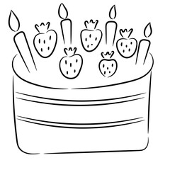 birthday cake outline icon