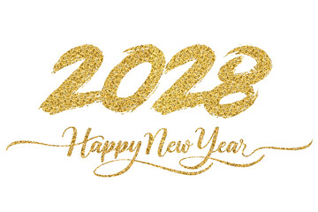 Obraz na płótnie Canvas 2028 Happy New Year in golden design, Holiday greeting card design.