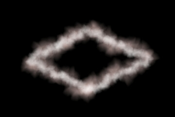 Smoke Rhombus. Isolated on black background. Vector illustration.