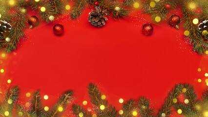 Fototapeta na wymiar Christmas and New Year background. Christmas card. Christmas lights. Vertical.