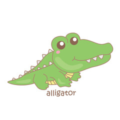 Alphabet A For Alligator Illustration Vector Clipart