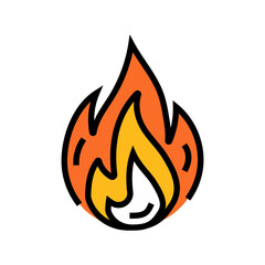 fire hot color icon vector. fire hot sign. isolated symbol illustration